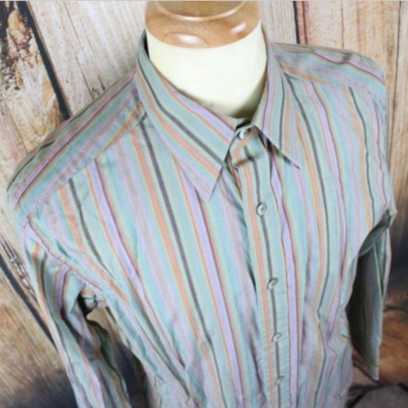 Robert Graham Mens Medium Colorful Flip Cuff Shirt - Picture 7 of 8